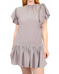Uncle Frank - Shimmering Flutter-Sleeve Mini Dress - Lyst