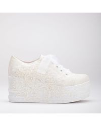 Forever & Always Shoes - Claudine Lace Bridal Platform Sneakers - Lyst