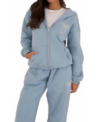 Bailey Rose - Embroidered Bow Zip Hoodie - Lyst