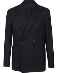 Lardini - Double-Breasted Roma Virgin Wool Blazer - Lyst