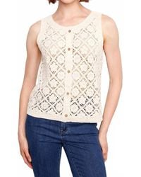 Charlie b - Crotchet Button Up Sleeveless Vest - Lyst