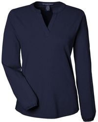 Devon & Jones - Raleigh Half-Placket Knit Top - Lyst