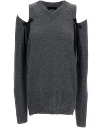 Simone Rocha - Relaxed Cashmere Slash V-Neck Jumper W/ Bow - Lyst