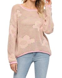 Fate - Floral Pattern Open Knitted Sweater - Lyst