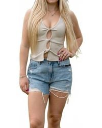 Miou Muse - Marlee Twisted Ribbed Tank Top - Lyst