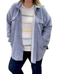 White Birch - Denim Fleece Shirket - Lyst