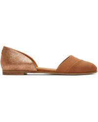 TOMS - Tan Leather Jutti D'Orsay Flats - Lyst