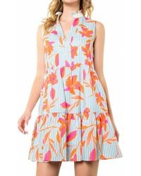 Thml - Sleeveless Flower Striped Dress - Lyst