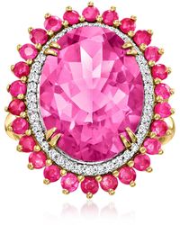 Ross-Simons - Topaz And . Ruby Cocktail Ring With . Diamonds - Lyst