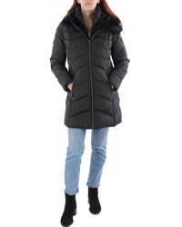 Laundry by Shelli Segal - Quilted Faux Fur Trim Puffer Jacket - Lyst