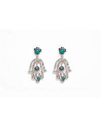 Avenue Chic - Teardrop Hamsa Earrings - Lyst