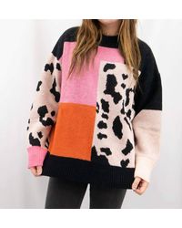 Anniewear - Leopard Color Block Sweater - Lyst