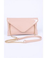 Fashnzfab - Patent Finish Envelope Clutch Swing Bag - Lyst