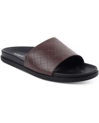 Alfani - Atlas Faux Leather Flat Slide Sandals - Lyst
