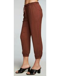 Chaser Brand - Heirloom Wovens Cropped Paperbag Waist Pant - Lyst