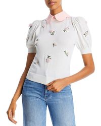 Alice + Olivia - Wool Blend Collared Blouse - Lyst