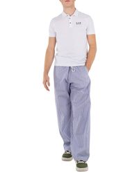 Emporio Armani - Poplin Striped Drawstring Trousers - Lyst