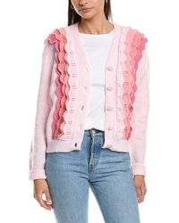 Fate - Scallop Ruffle Detail Cardigan - Lyst