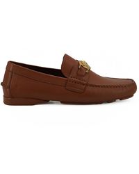 Versace - Elegant Medusa-Embossed Leather Loafers - Lyst