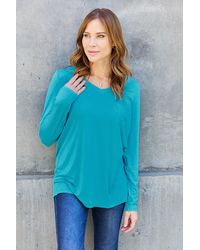 TRUEDAMES - Basic Bae Full Size V-Neck Long Sleeve Top - Lyst