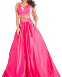 Rachel Allan - Lace Matte Satin Two-Piece Ball Gown - Lyst