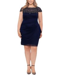 Xscape - Plus Beaded Knee Cocktail And Party Dress - Lyst