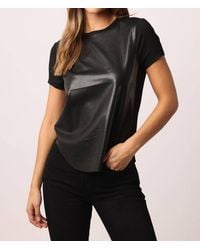 Another Love - Elaina Pleather Front Short Sleeve Top - Lyst
