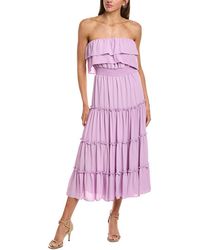 1.STATE - Strapless Smocked Waist Tiered Maxi Dress - Lyst