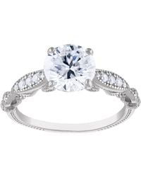 White Lotus - Sterling 2 1/3 Cttw Lab Created Moissanite Filigree Ring - Lyst