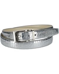 CTM - Leather Croc Print Belt - Lyst