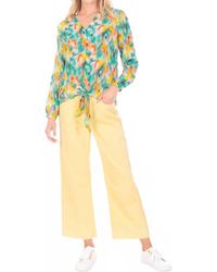 Apny - V-Neck Tie Front Top - Lyst