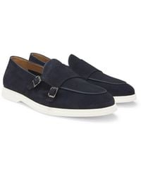 BOSS - Suede Monk Shoe With Contrast Outsole - Lyst