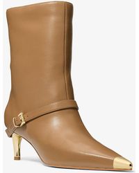 Michael Kors - Kasia Leather Buckle Boot - Lyst