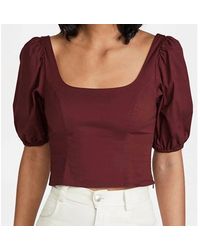 STAUD - Modern Puff Sleeve Top - Lyst