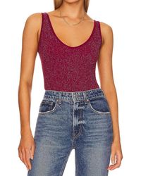 Free People - Lurex Solid Rib Top - Lyst