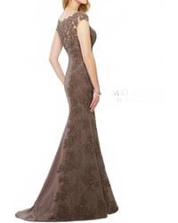 Montage by Mon Cheri - Crepe Lace Fit And Flare Gown - Lyst