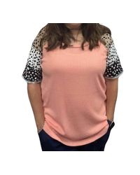 Bibi - Printed Short Sleeve Tee Top - Lyst