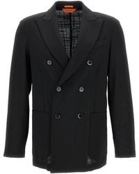 Barena - Double-Breasted Wool Jacket With Notched Lapel - Lyst