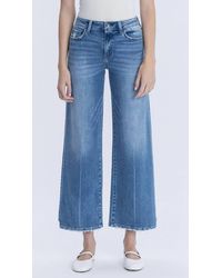 Flying Monkey - High Rise Side Panel Stem Hem Wide Leg Jean - Lyst