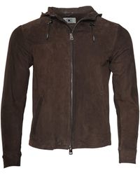 Kiton - Kired Olek 1 Solid Suede Hooded Zip-Up Light-Jacket - Lyst