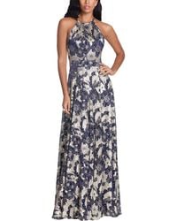 Betsy & Adam - Petite Floral Halter-neck Gown - Lyst
