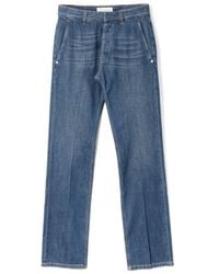 Lanvin - Hand-Washed Vintage Straight Fit Denim Pants - Lyst