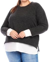 Karen Kane - Plus Size Layered Crewneck Sweater - Lyst