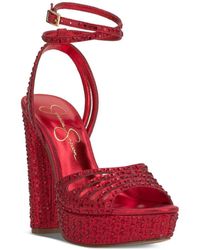 Jessica Simpson - Iralin Rhinestone Manmade Block Heels - Lyst