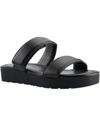 Marc Fisher - Kina Faux Leather Slip On Slide Sandals - Lyst
