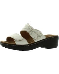 Clarks - Merliah Charm Leather Comfort Wedge Sandals - Lyst
