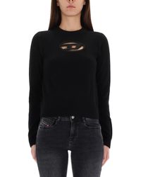 DIESEL - M-Areesa Slim Cut-Out Logo Sweater - Lyst