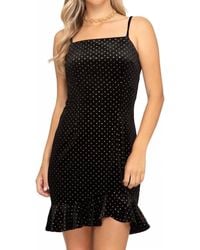 She + Sky - Glitter Polka Dot Velvet Bodycon Dress - Lyst