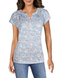 Bobeau - Floral Print Marled T-shirt - Lyst