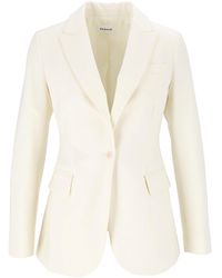 P.A.R.O.S.H. - Single-Button Tailored Jacket With Notched Lapels And Structured Shoulders - Lyst